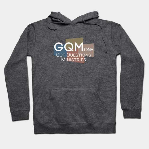 GQM.one but smaller for dark backgrounds Hoodie by Got Questions Ministries